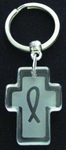 Cross Fish Crystal Key Ring