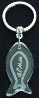 Fish WWJD Crystal Key Ring