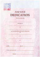 Dedication Certificate Pink - Pack of 10