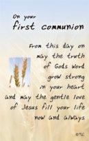 On Your First Communion Prayer Card - Pack of 20