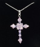Pink Diamonique Cross