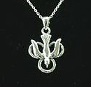 Dove and Trefoil Silver Necklace