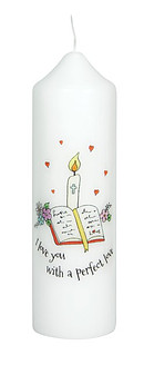 I Love You With A Perfect Love - Baptism Candle