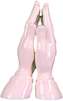 Praying Hands:  White Ceramic 6.5 Inches