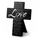 Love Metal Message Cross With Easel