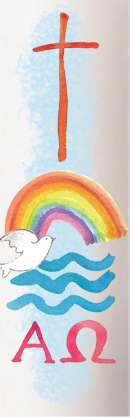 Watercolour Baptism Candle