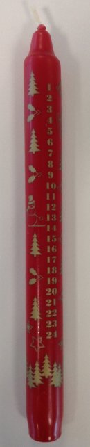 Red Christmas Advent Candle - Single