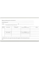 Baptism Certificate Book B5 : 48 Certificates with Counterfoils