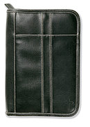 Distressed Leather Look Bible Cover: Black, Large