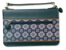 Patterned Bible Cover: Midnight Blue with Leather-Look Accents,   XL
