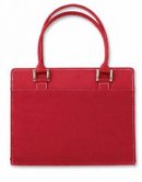 Suede Look Bible Bag: Red Large