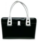 Nautical Patent Leather Bible Bag: Black, Large