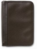 Pebbled Organizer Leather Large Chocolate Bible Cover