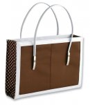 Metropolitan Microfibre Bible Carrier: Chocolate Brown & Polka Dot, XL