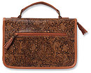 Western Tooled Bible Cover: Brown, Large