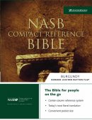 NASB Compact Reference Bible: Black, Bonded Leather Button Flap,