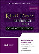 KJV Compact Bible: Black, Bonded Leather, Reference, Button Flap