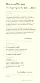 Common Worship: Thanksgiving for the Gift of a Child Service Card