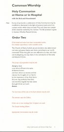 Common Worship: Holy Communion at Home/Hospital Order Two