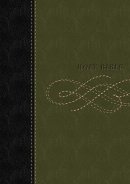 KJV Personal Size, Giant Print Bible: Black / Khaki Green, LeatherSoft, 