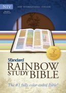 NIV Standard Rainbow Study Bible Imitation Leather Brown and Lavender