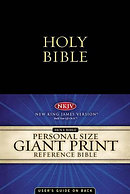 NKJV Personal Size Reference Bible: Black, Bonded Leather, Giant Print