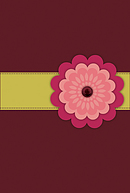 NLT Compact Bible: Pink Flower, LeatherLike