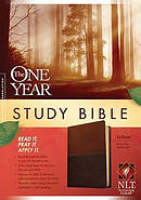NLT One Year Study Bible Tutone Brown and Tan Imitation Leather