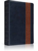 ESV Study Bible Leather-like Navy Tan Band