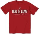 Crazy Love T Shirt: Red, Adult Medium