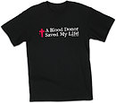 Blood Donor T Shirt: Black, Adult Large