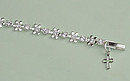 Crystal Flower Bracelet: Silver with Clear Crystal