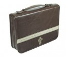 Lux Leather Brown Cross - John 3:16 Large Bible Cover