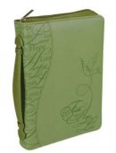 Faith Hope Love Green Bible Cover - Large