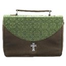 Green/Brown Luxleather/Mircofiber - Large Bible Cover