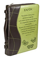 Faith Two Tone Lux Leather Bible Cover: Green, Medium