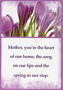 Mother You're The Heart Of Our Home Prayer Card