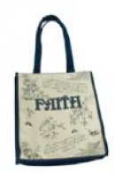 Faith Floral Tote Bag: Blue  