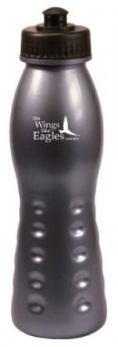 Sporty Plastic Water Bottle: Charcoal Focus On Jesus