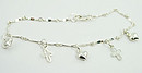 Cross & Heart Charm Bracelet: Silver 