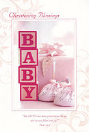 Christening Blessings Girl - Single Card