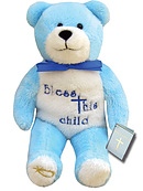 Bless This Child Blue Holy Bear