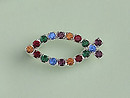 Crystal Fish Brooch: Silver with Vibrant Multi-Coloured Crystal