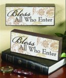 Wood Block: Bless All Who Enter