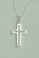 Open Cross Pendant: Silver, Medium