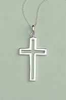 Open Cross Pendant: Silver, Large