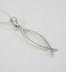Fish Drop Pendant: Silver 