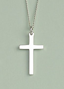 Solid Cross Pendant: Silver, Small