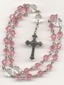 Anglican Rosary: Light Rose Swarovski� Crystal