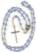 Catholic Rosary: Light Sapphire Swarovski� Crystal 